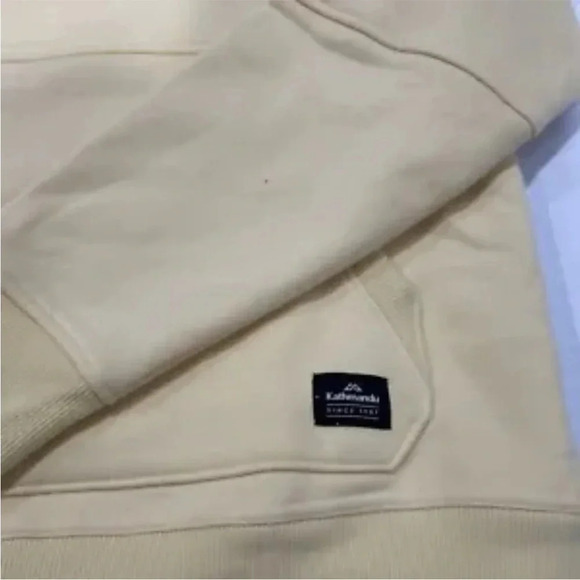 KATHMANDU Hooded Sweatshirt Unisex Size Medium butter Yellow Cotton Blend Soft - Picture 3 of 9